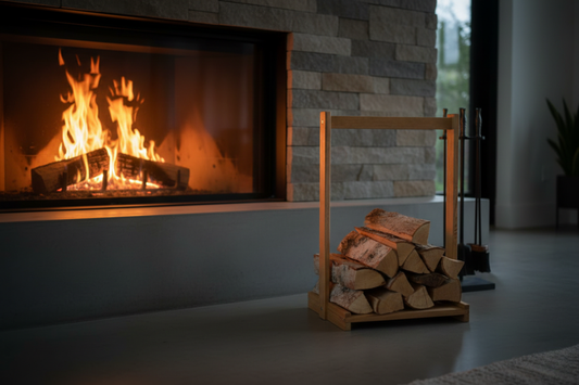 Nordia - Masif Ahşap Minimalist Odunluk - Çam opsiyonu