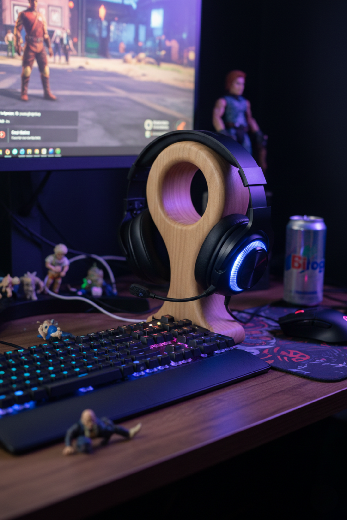 El İşçiliği Ahşap Kulaklık Standı