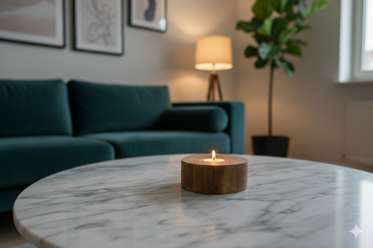 El İşçiliği Ceviz Tea Light Mumluk