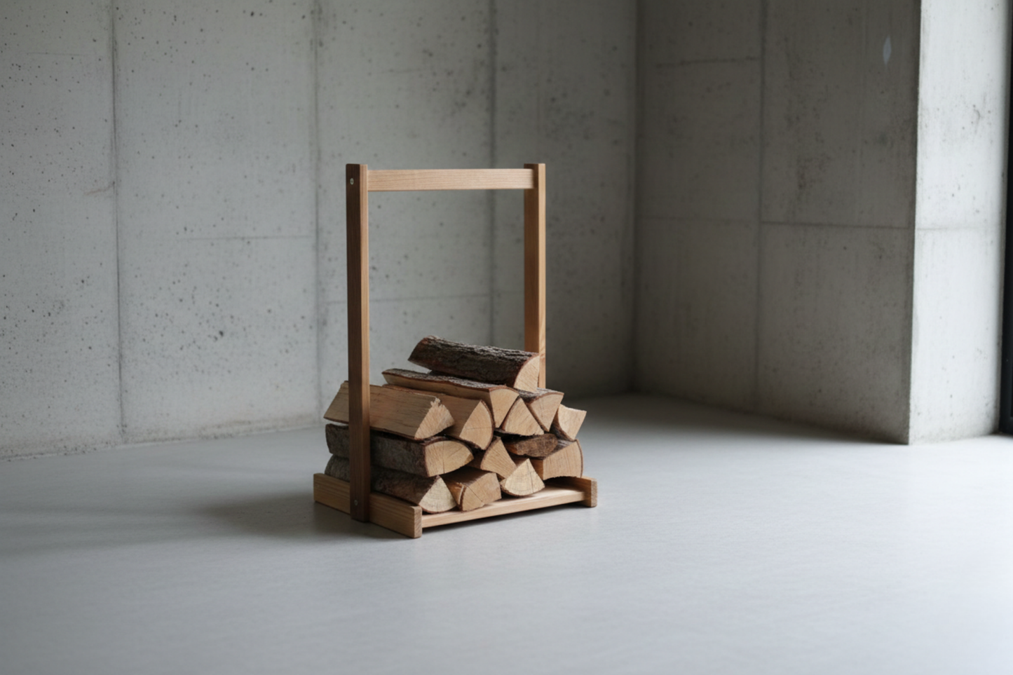Nordia - Masif Ahşap Minimalist Odunluk - Çam opsiyonu