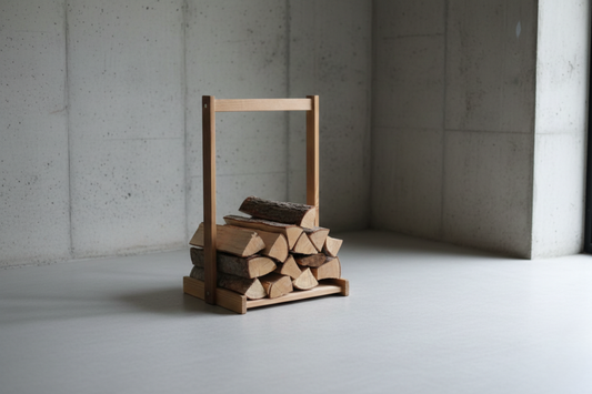 Nordia - Masif Ahşap Minimalist Odunluk - Çam opsiyonu