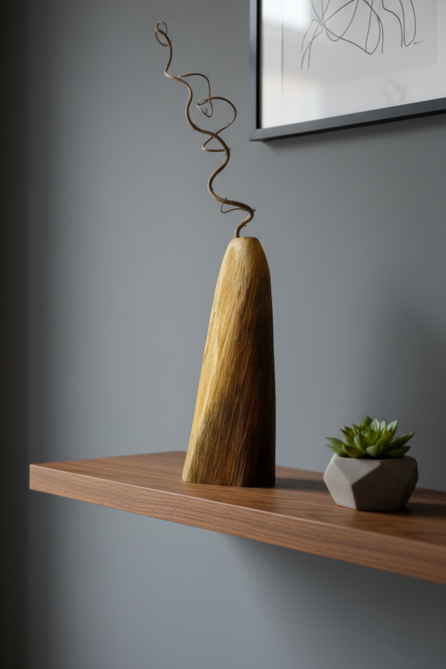 Amorf El İşçiliği Ahşap Vazo