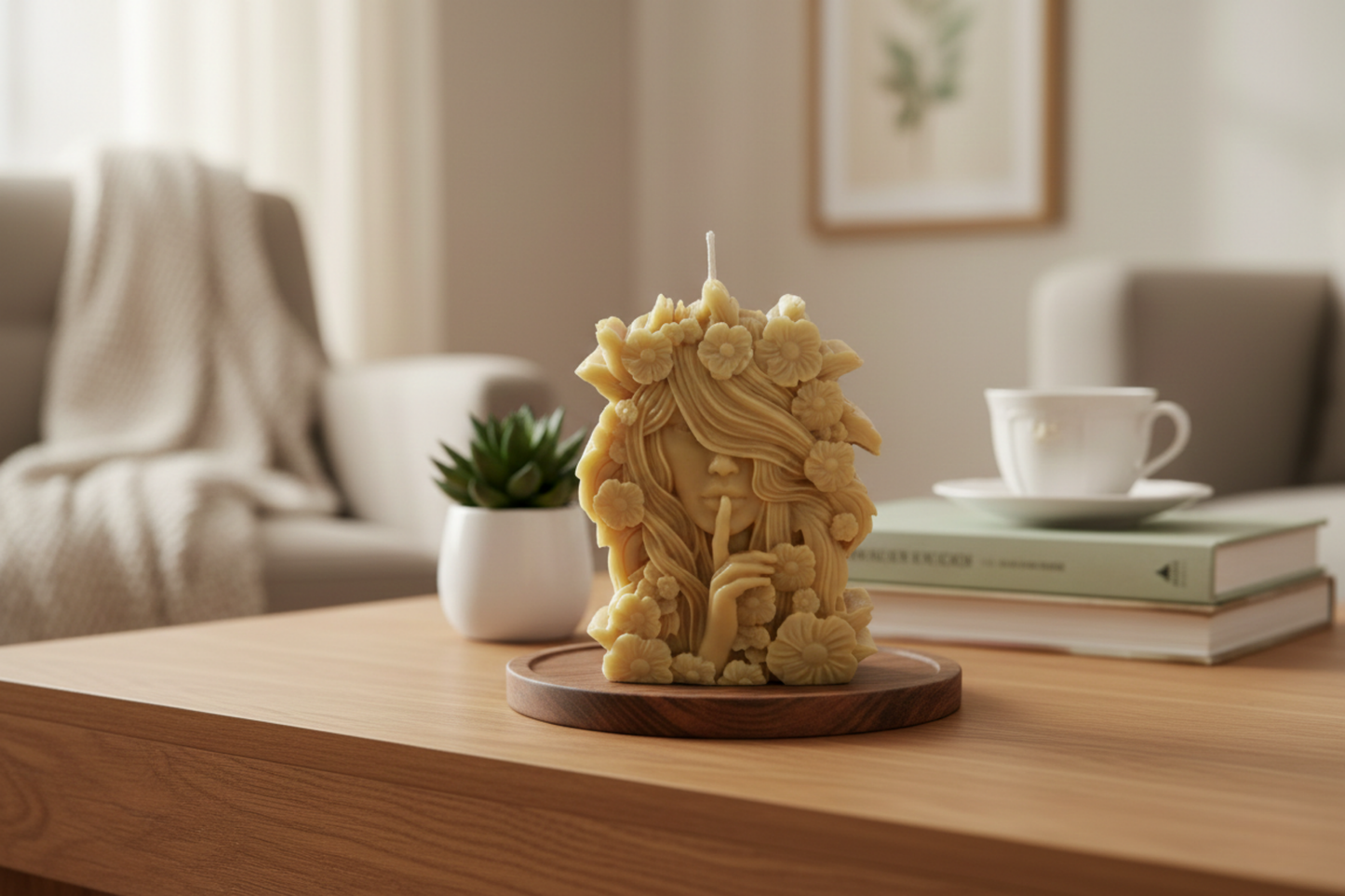 Çiçekli Kız Dekoratif Mum