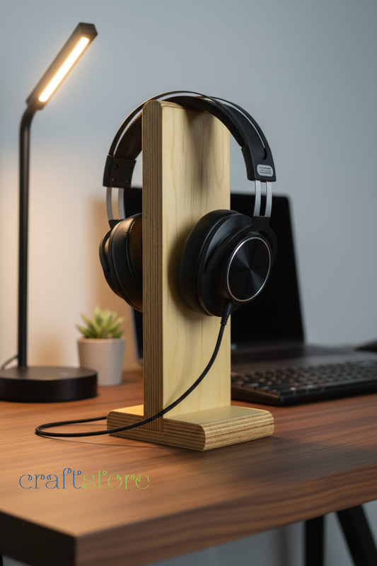 El Yapımı Ahşap Kulaklık Standı