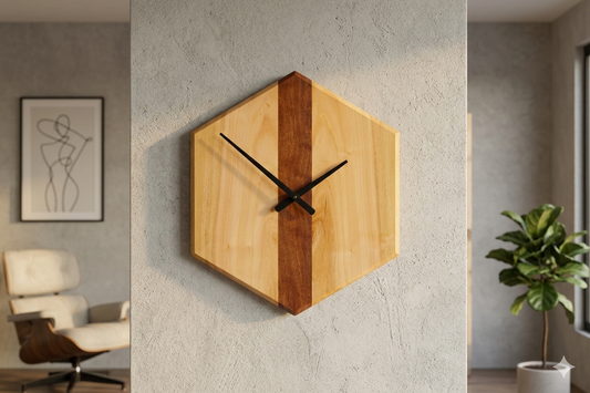 Masif ahşap duvar saati