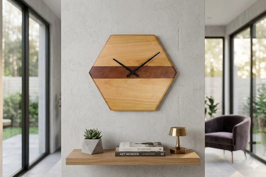 Masif ahşap duvar saati