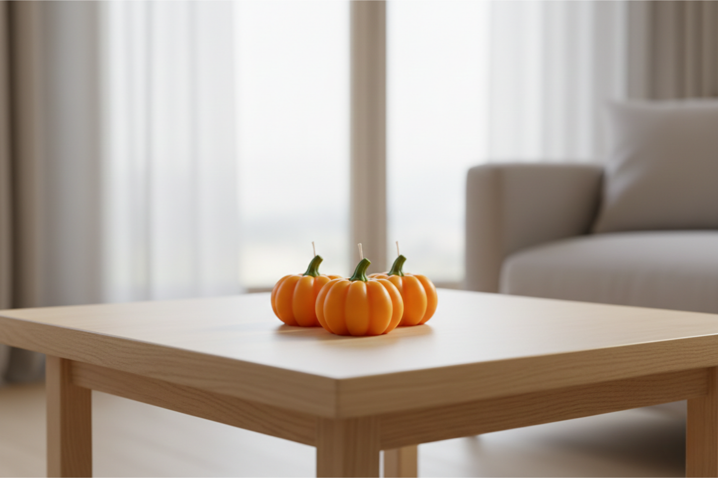 3’lü Mini Balkabağı Mum Seti