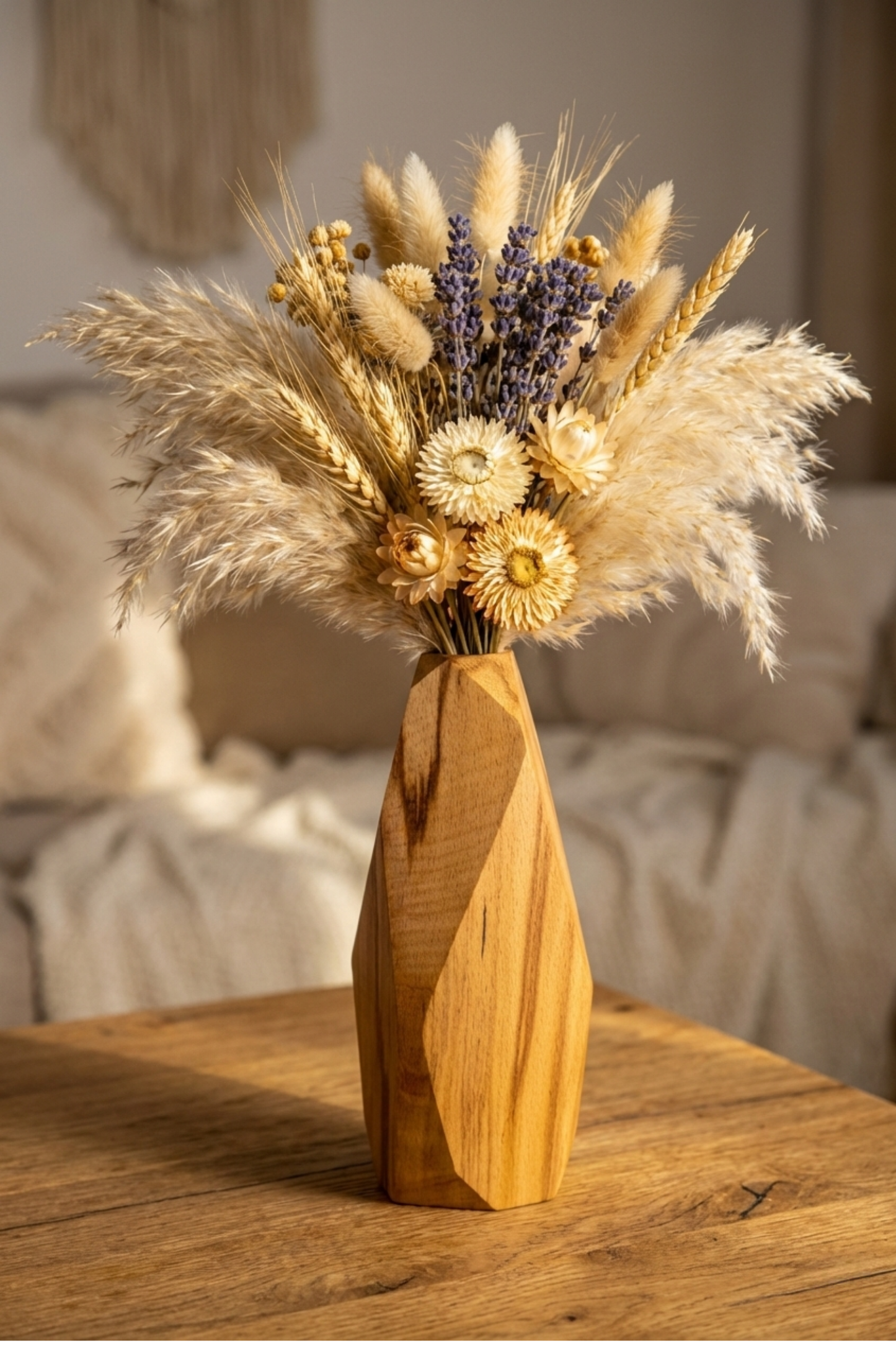 El İşçiliği Masif Ahşap "Cubic" Vazo