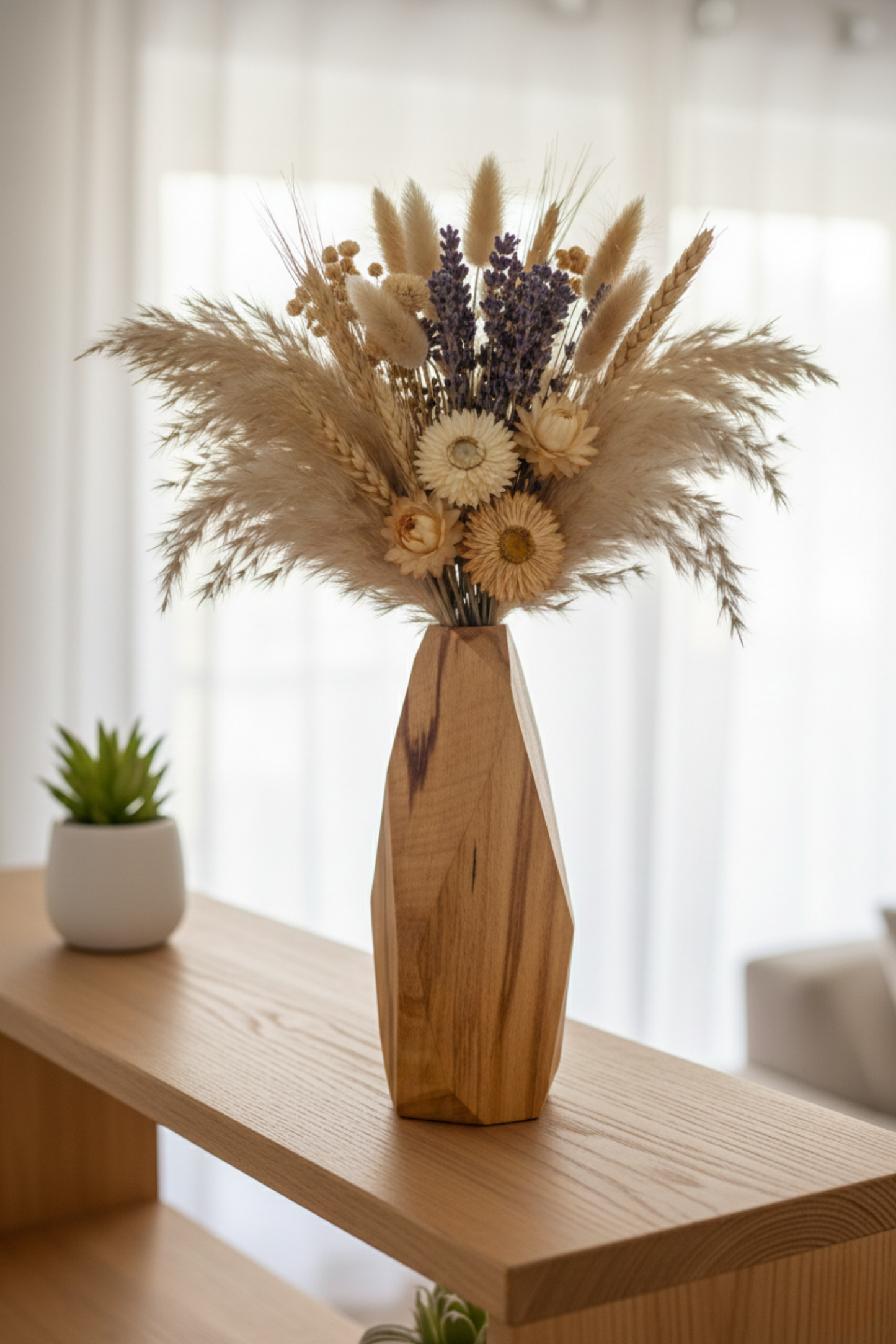 El İşçiliği Masif Ahşap "Cubic" Vazo