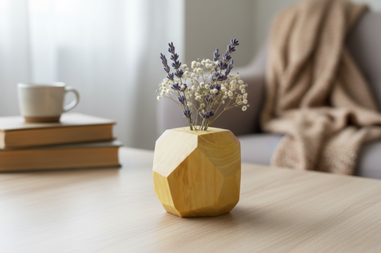 Kübik Ahşap Vazo