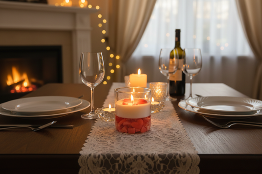 Yasemin Kokulu Kalp Figürlü Cam Mum